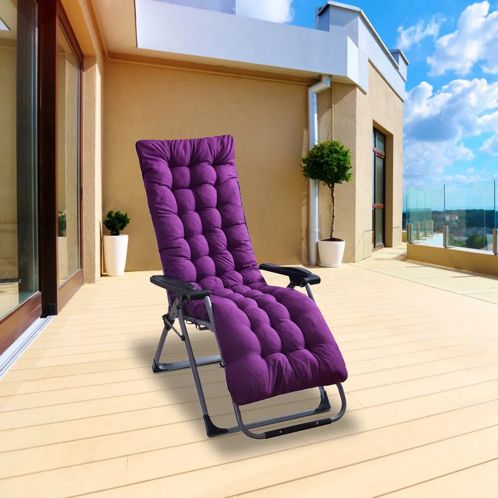 67x22in Chaise Lounge Cushion Recliner Patio Chair Pad Soft Comfort