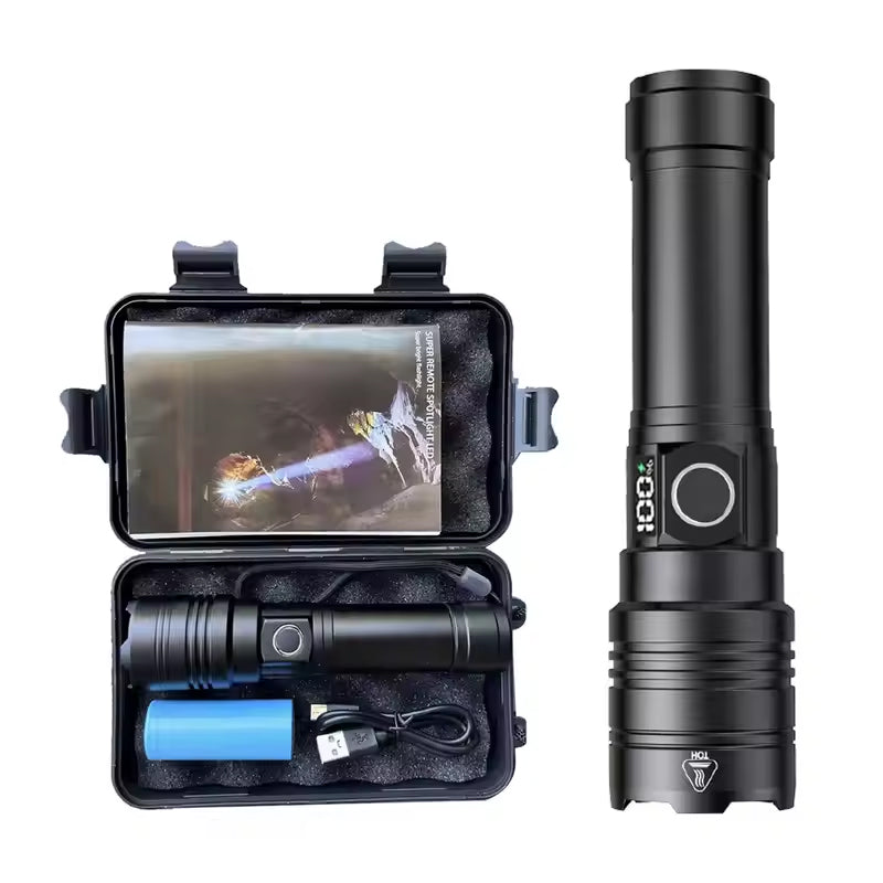 Ultra Powerful Rechargeable Flashlight 50000LM Zoom Waterproof