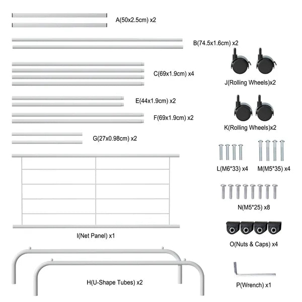 Garment Hanging Rack with Wheels Double Rail Clothes Organizer Stand