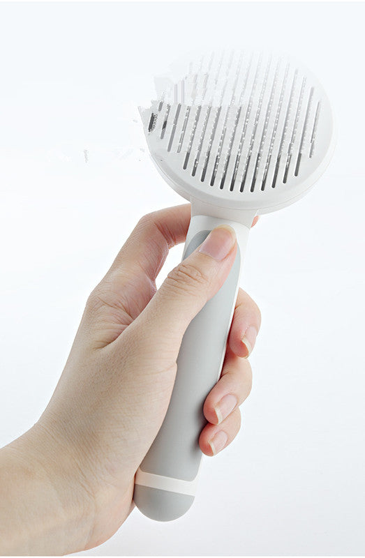 Premium Pet Grooming Comb Round Handle Smooth Deshedding Brush