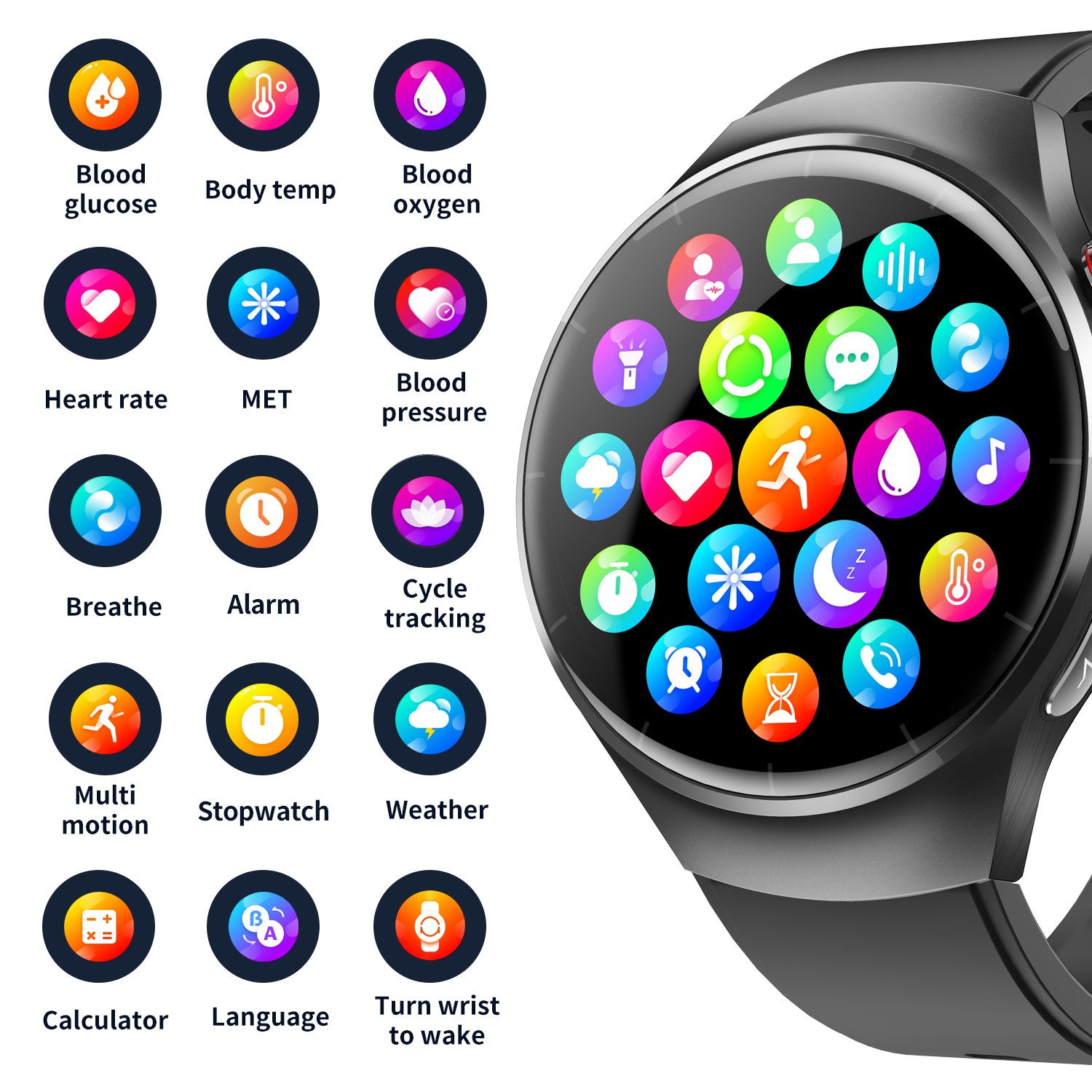Fashion Smartwatch with Bluetooth Call, Health Tracking & IP67 Waterproof