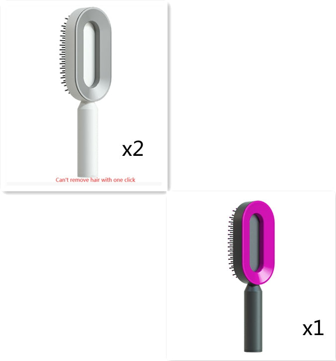 Self Cleaning Hair Brush with Scalp Massage & Detangling