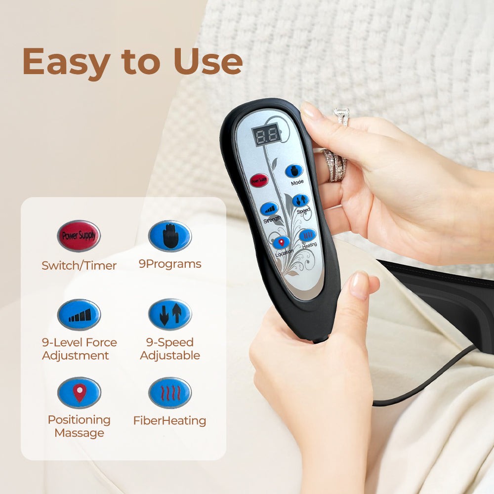 Heated Massage Chair Pad with 7 Motors & Lumbar Support