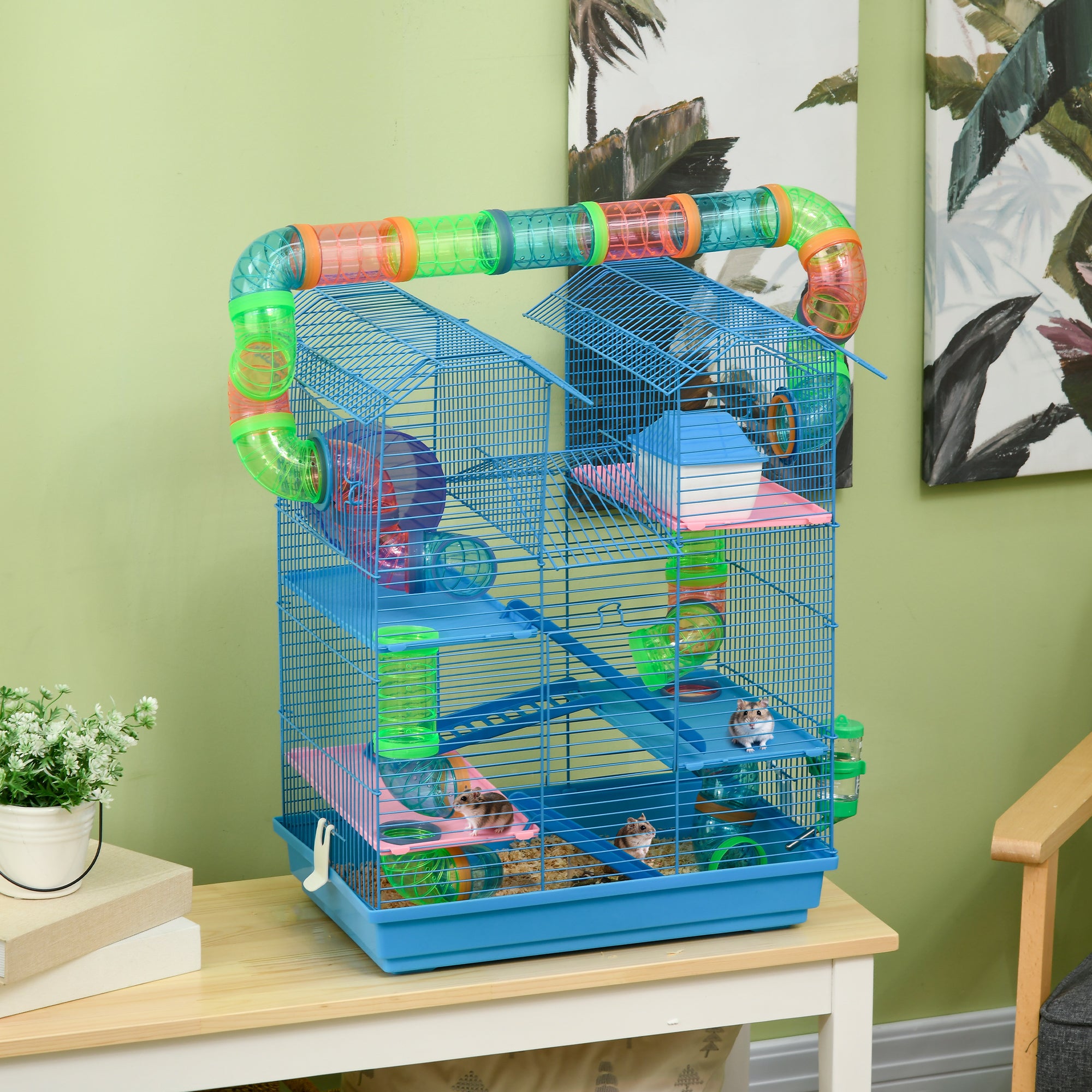 Premium 5 Tier Hamster Cage with Tunnels and Accessories