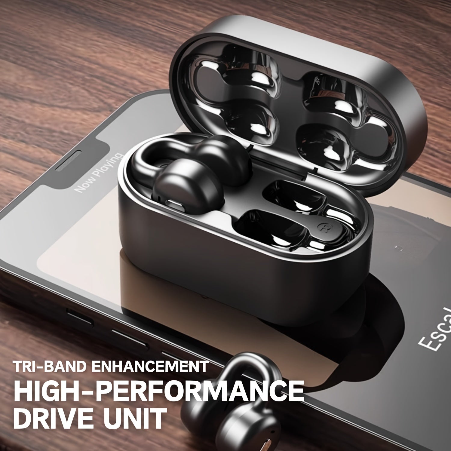 Wireless Open Ear Bluetooth Clip Headphones Long Battery Life