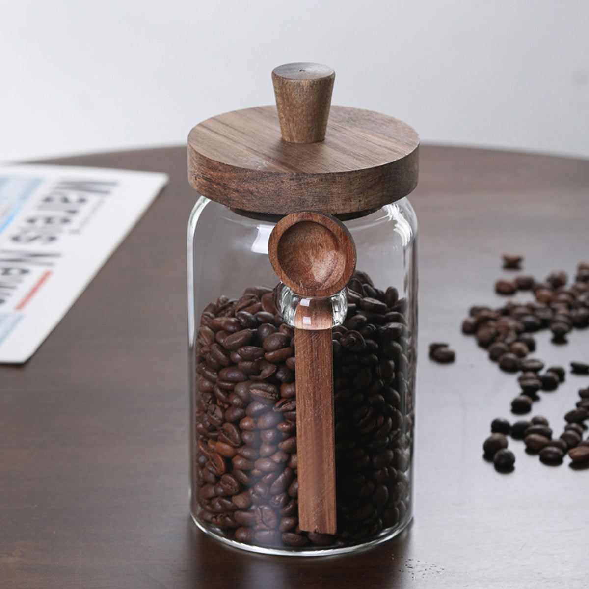 3Pcs Glass Storage Jars with Spoons for Coffee Tea & Candy