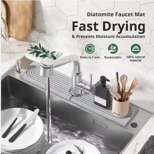 Diatomaceous Earth Sink Tray Instant Dry Kitchen Sink Caddy