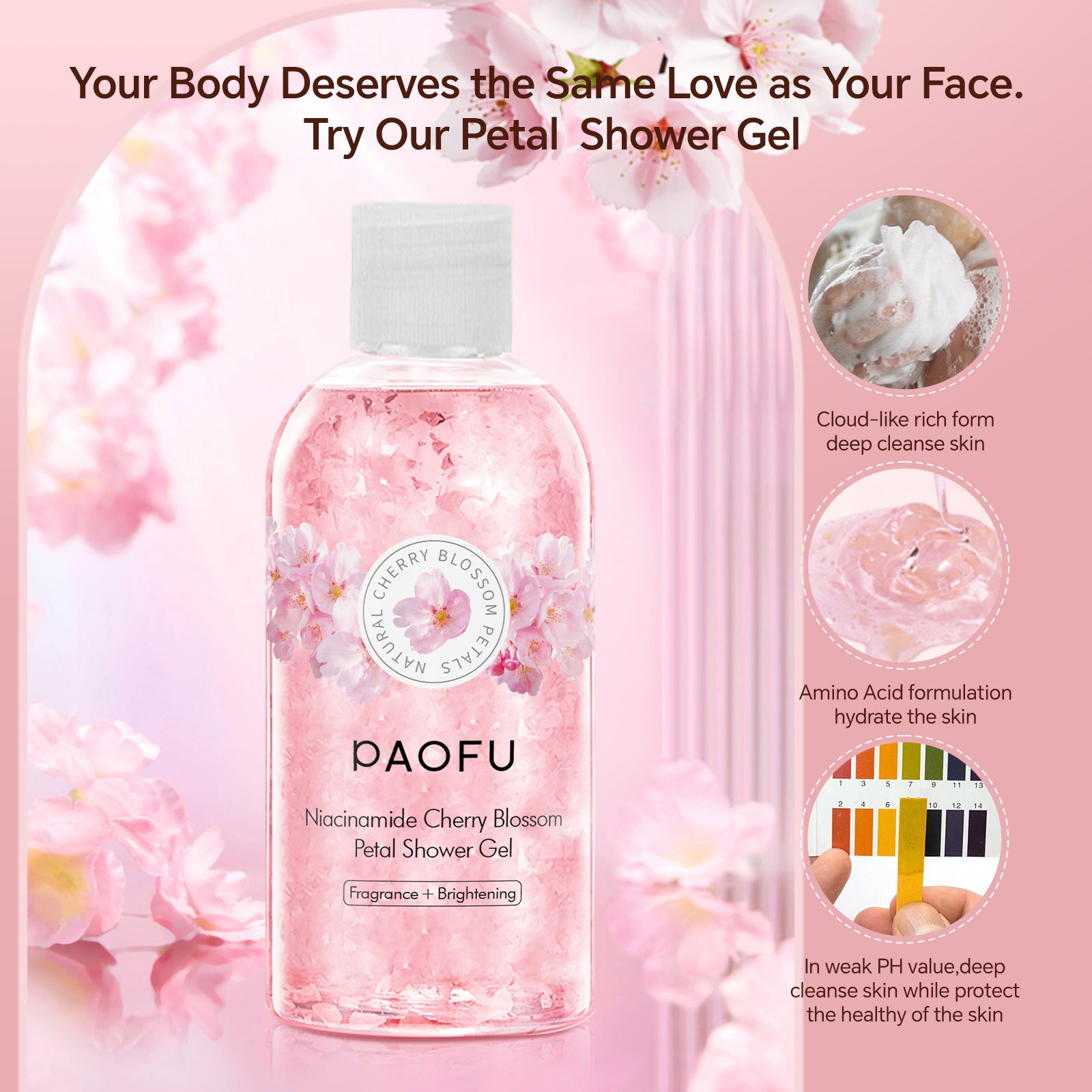 Brightening Niacinamide Cherry Blossom Body Wash Glow Boost