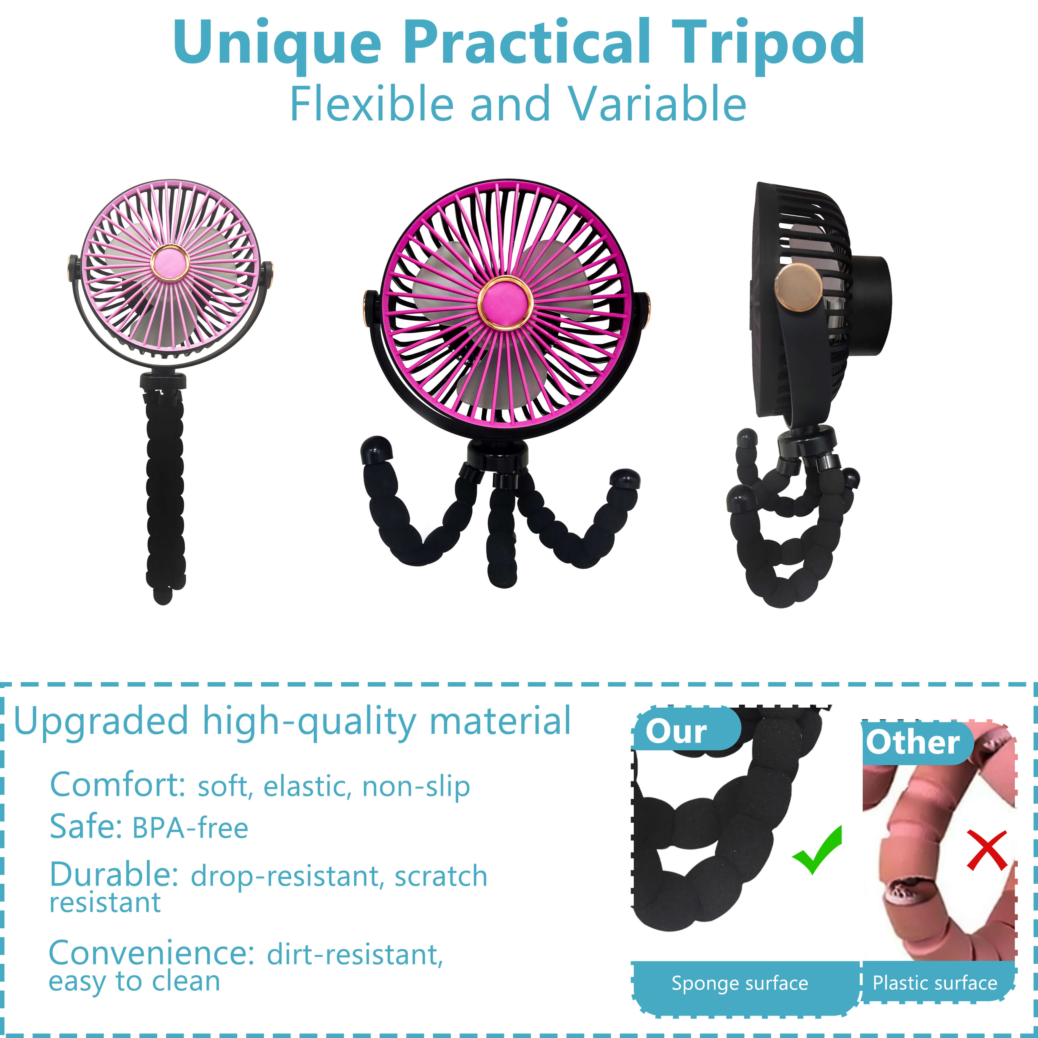 Powerful Camping Fan with LED Lantern Portable Rechargeable