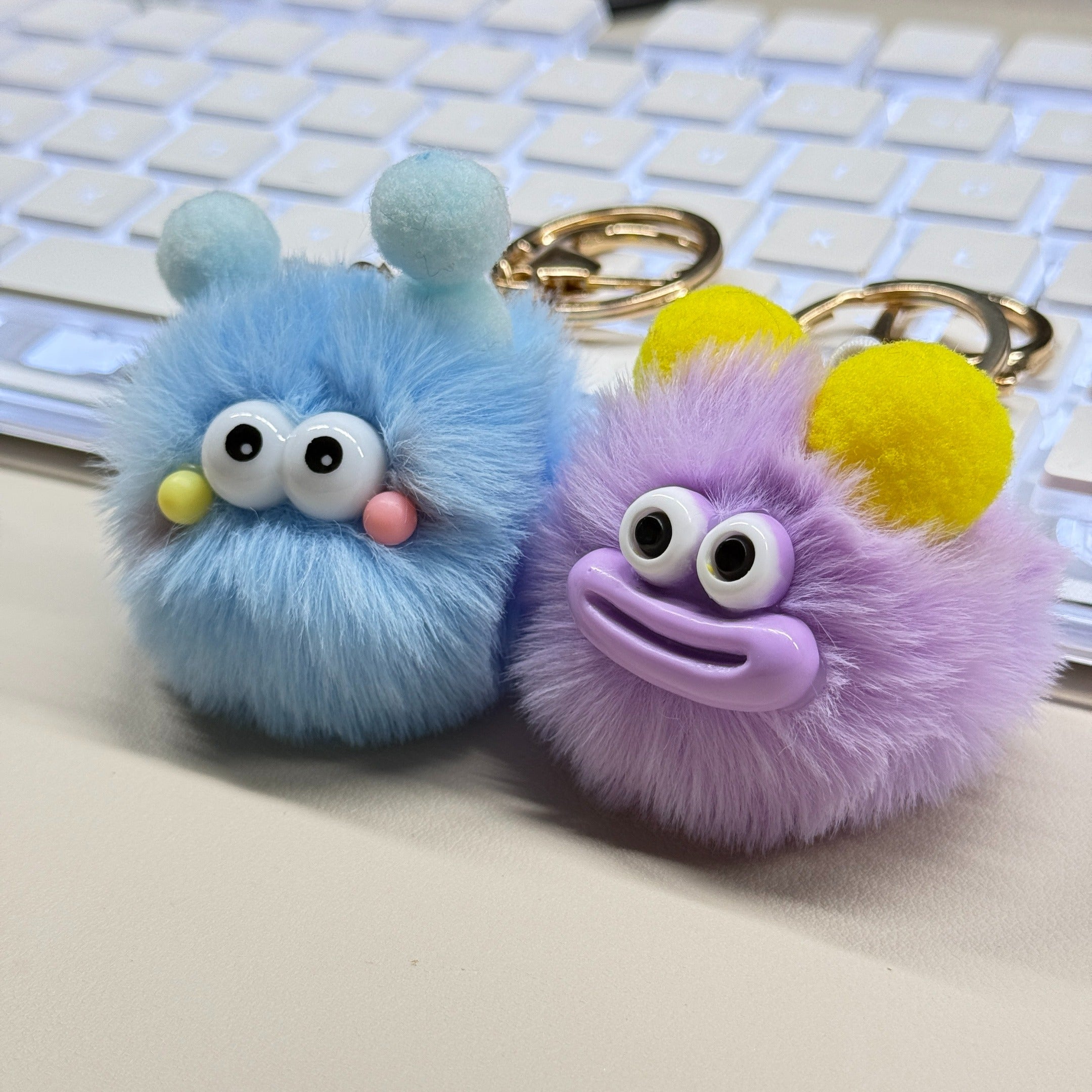 Premium Cute Plush Keychains – Soft Fluffy Cartoon Charm Set