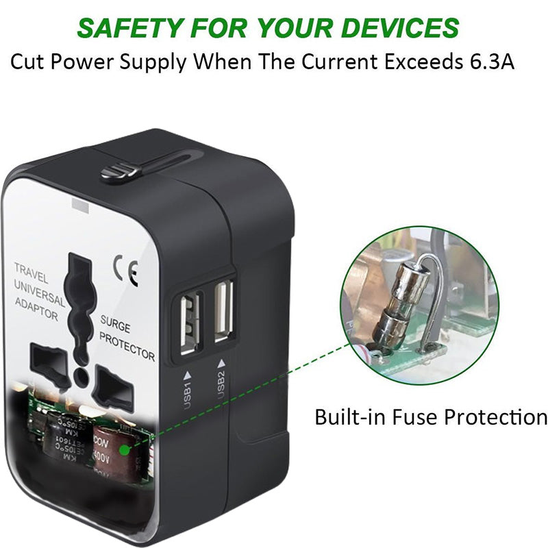 Universal Travel Adapter Worldwide All in One Wall Charger Plug