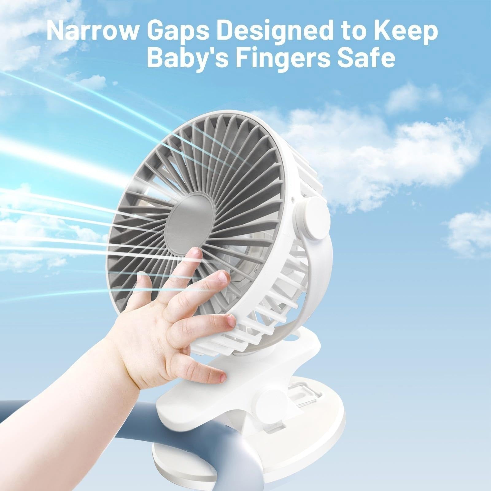 Ultra Quiet Clip On Fan 360 Rotation USB Rechargeable Portable