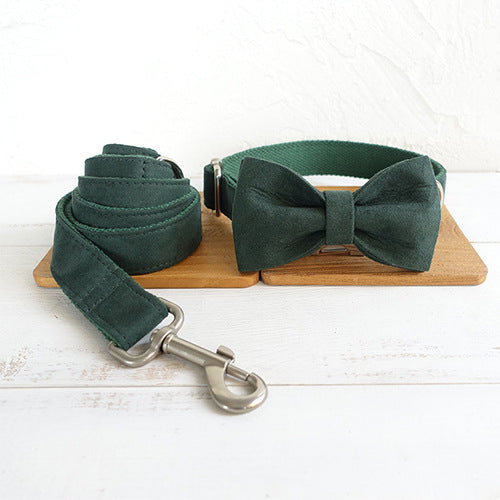 Luxury Pet Collar Bow and Leash Set Stylish Durable Control