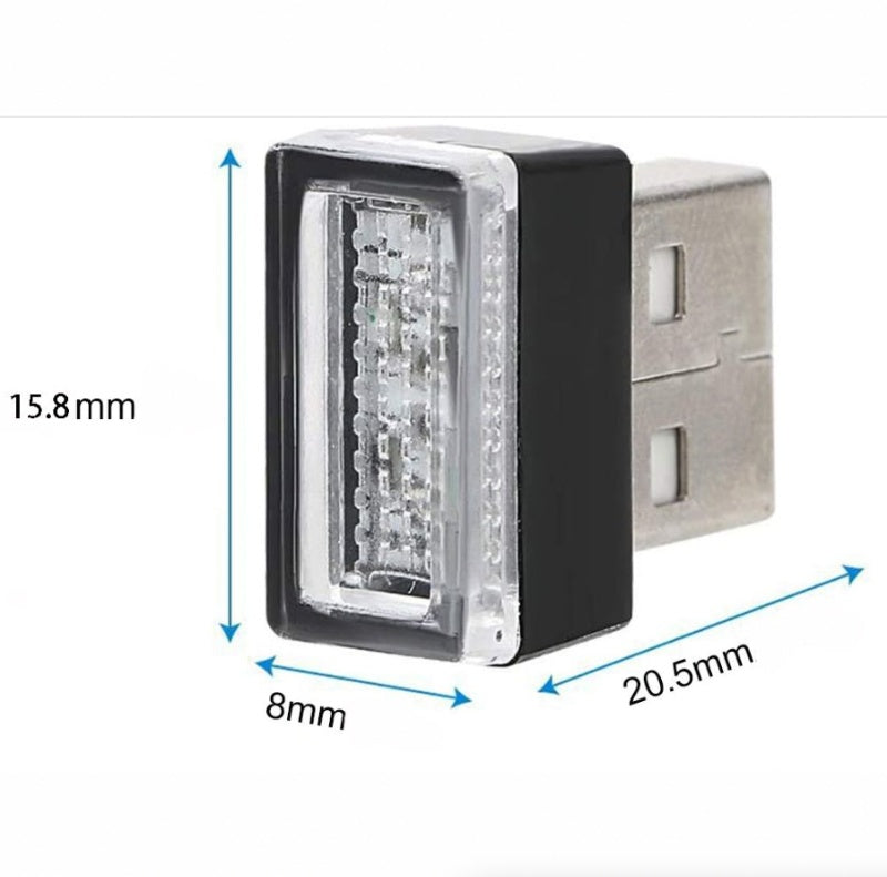 Bright Mini USB LED Car Interior Lights Blue Ambient Neon