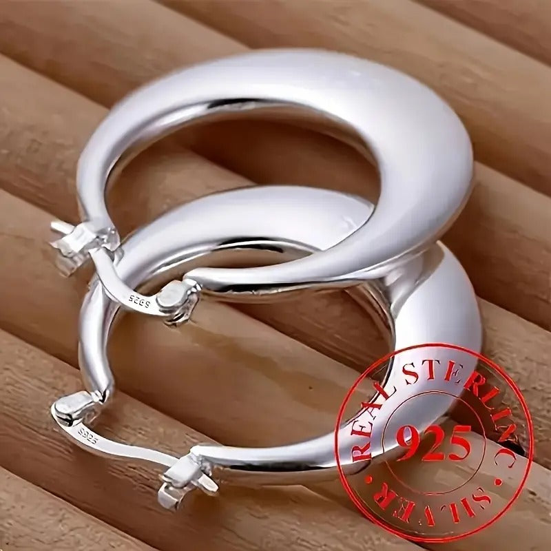 Elegant Circle Earrings Minimalist Shiny Sophisticated Jewelry