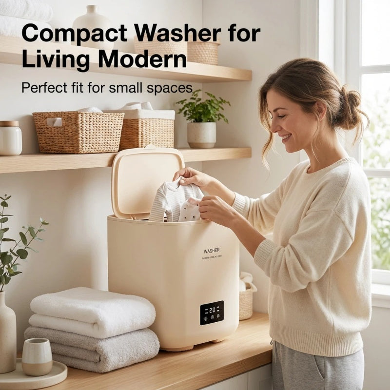 Smart Mini Washing Machine with Dryer Compact Portable Washer