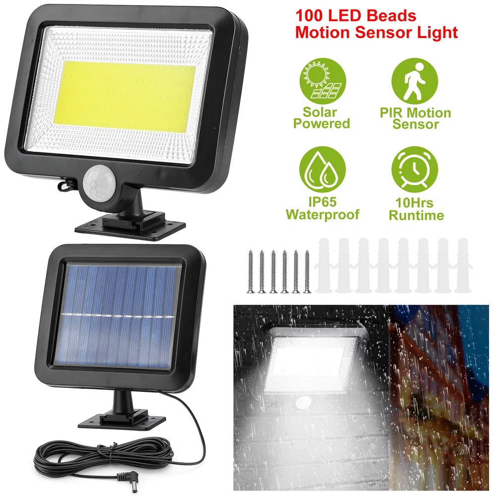 Ultra Bright Solar Motion Sensor Wall Light 100 LED Waterproof
