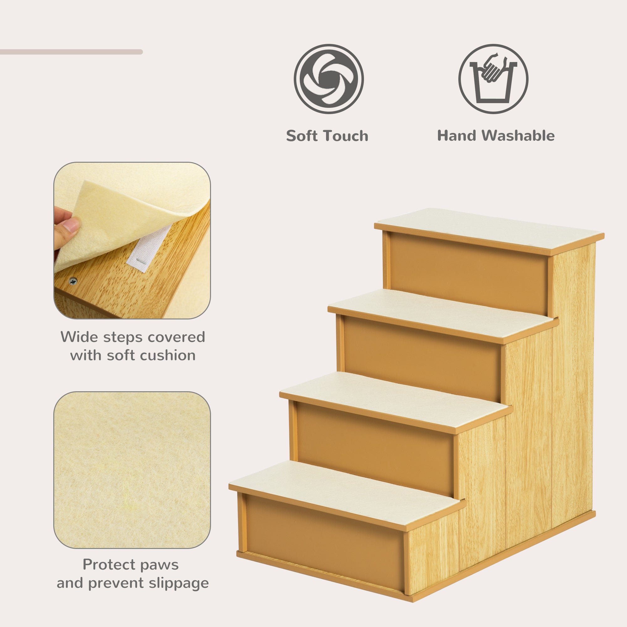 Premium Small Pet Stairs Cushioned Steps for Cats and Dogs