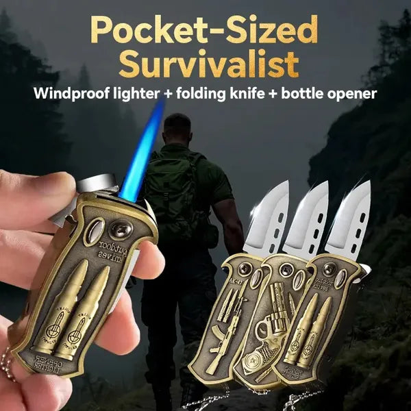 Premium 3in1 Tactical Lighter Bottle Opener Outdoor Survival