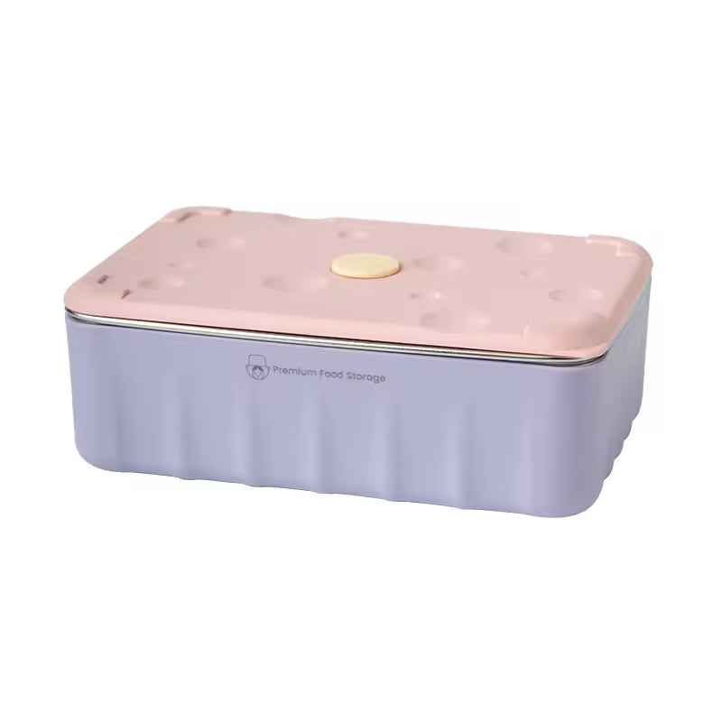 Stainless Steel Food Storage Container Set Purple with Case