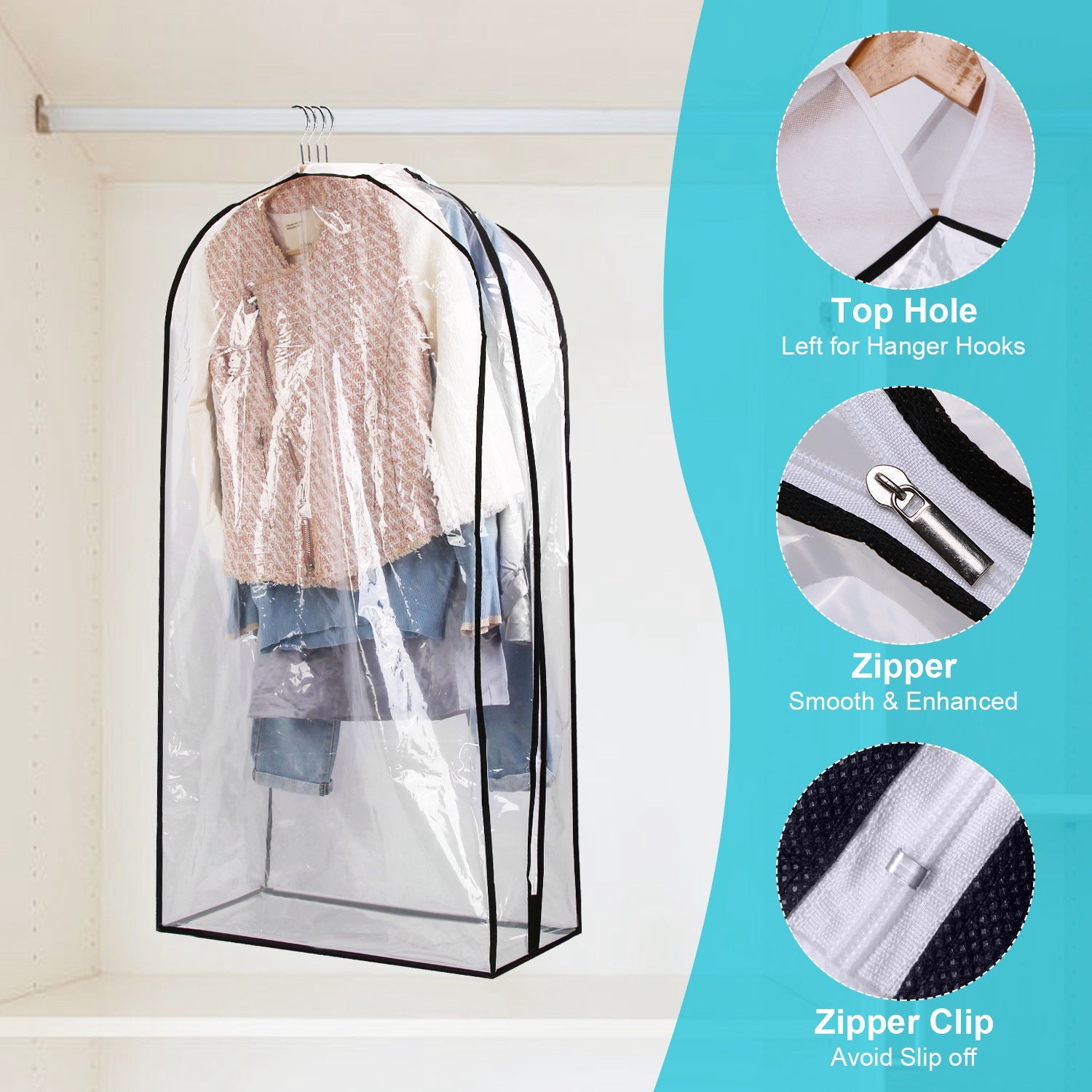 Premium Garment Bags Dustproof Waterproof Clothes Cover Set