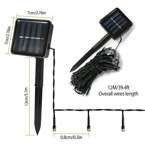 Bright Solar String Lights Multicolor LED Fairy Lights Outdoor