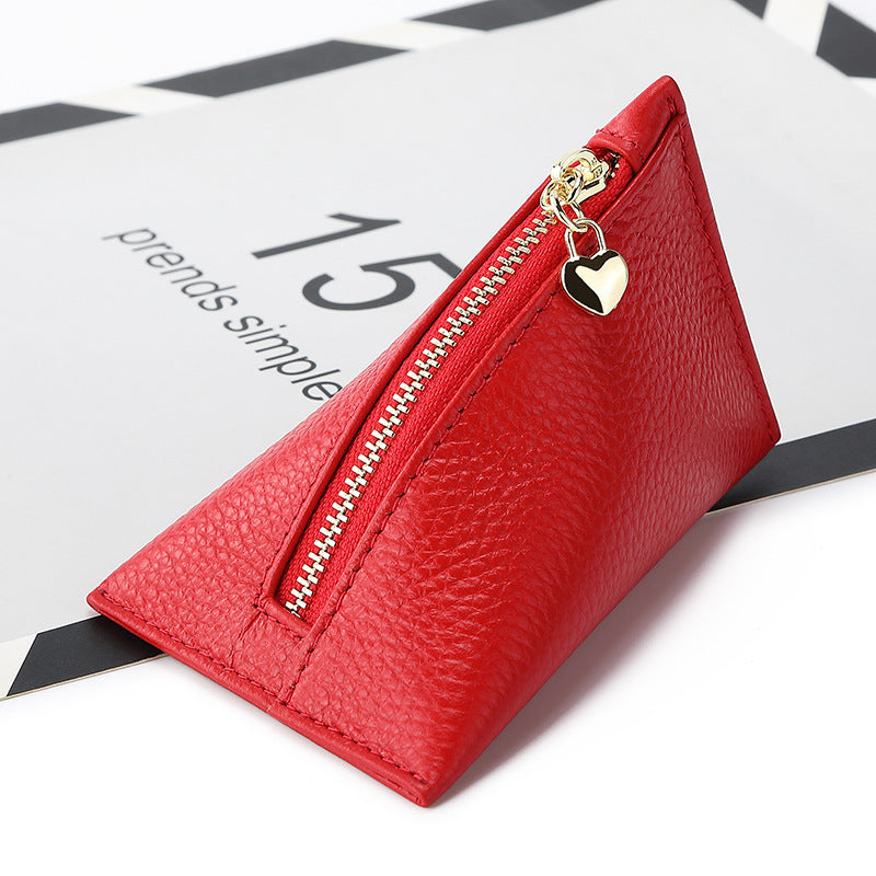 Womens First Layer Cowhide Mini Coin Purse Exquisite Small Creative Wallet