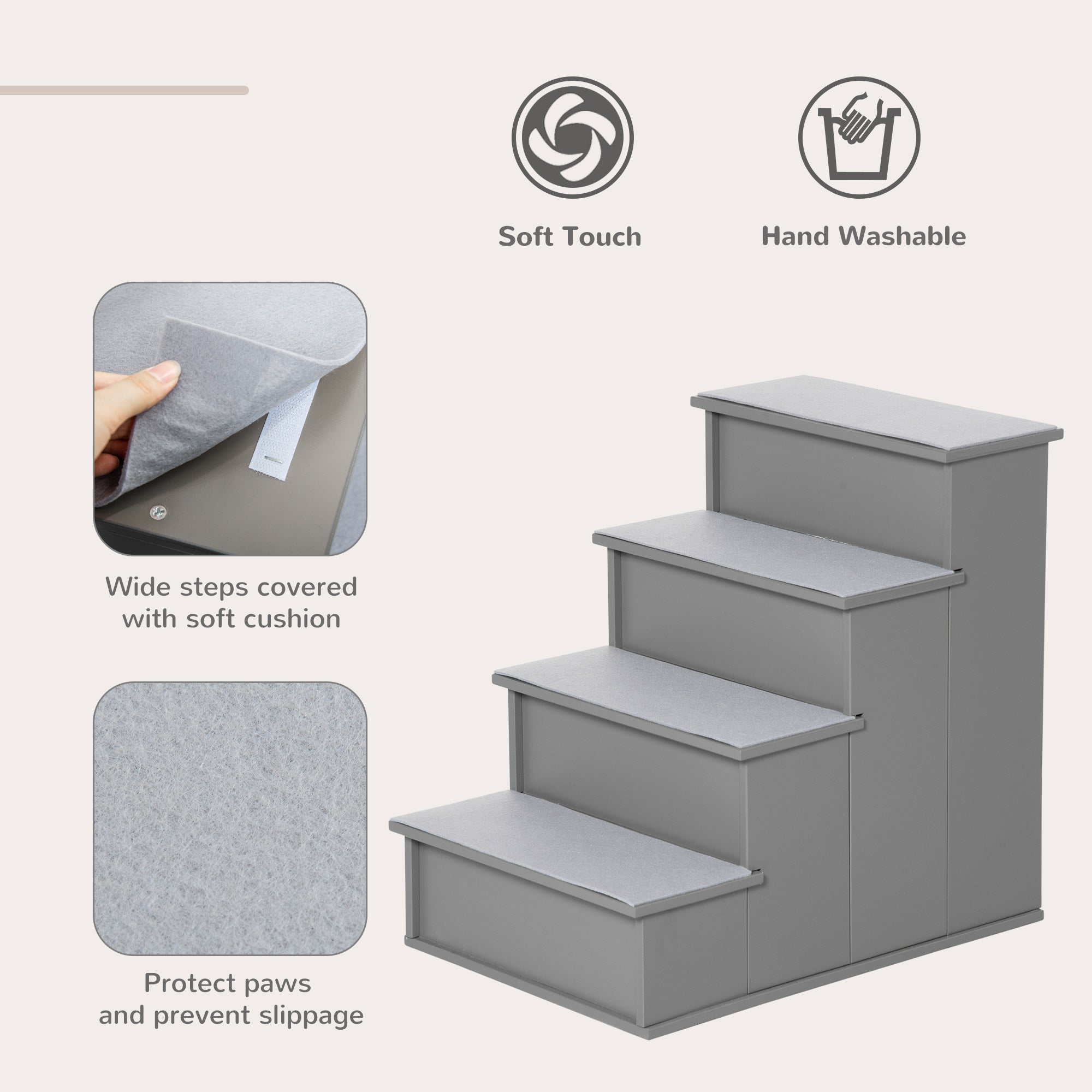 Premium Pet Stairs for Couch and Bed with Cushioned Cover