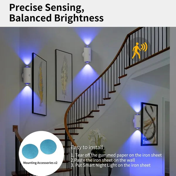 LED Motion Sensor Night Light Rechargeable Magnetic Wall Lamp