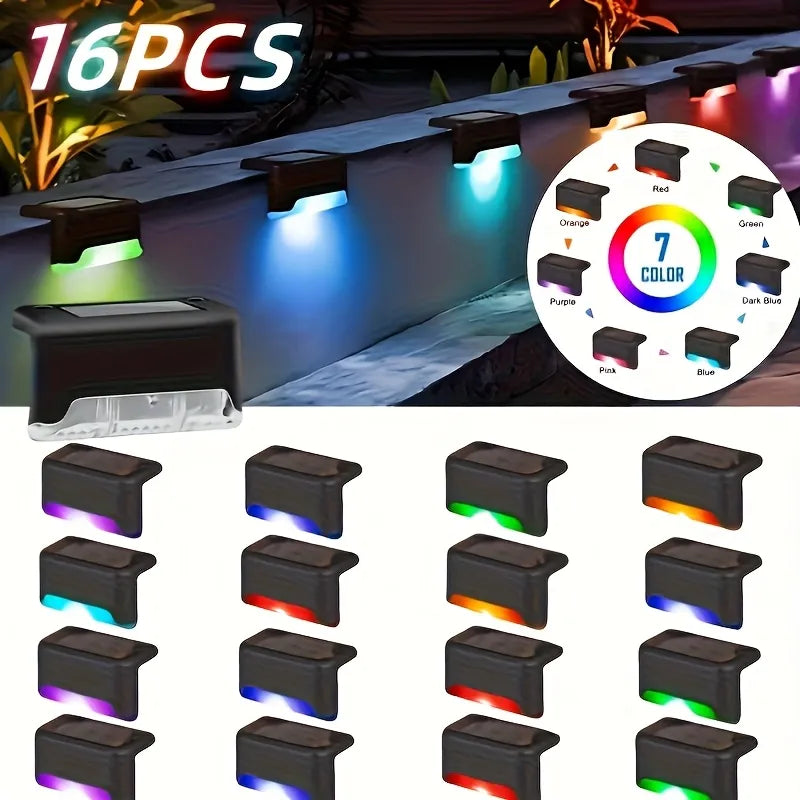 32 Pack Solar Deck Lights Waterproof LED Outdoor Step Lighting