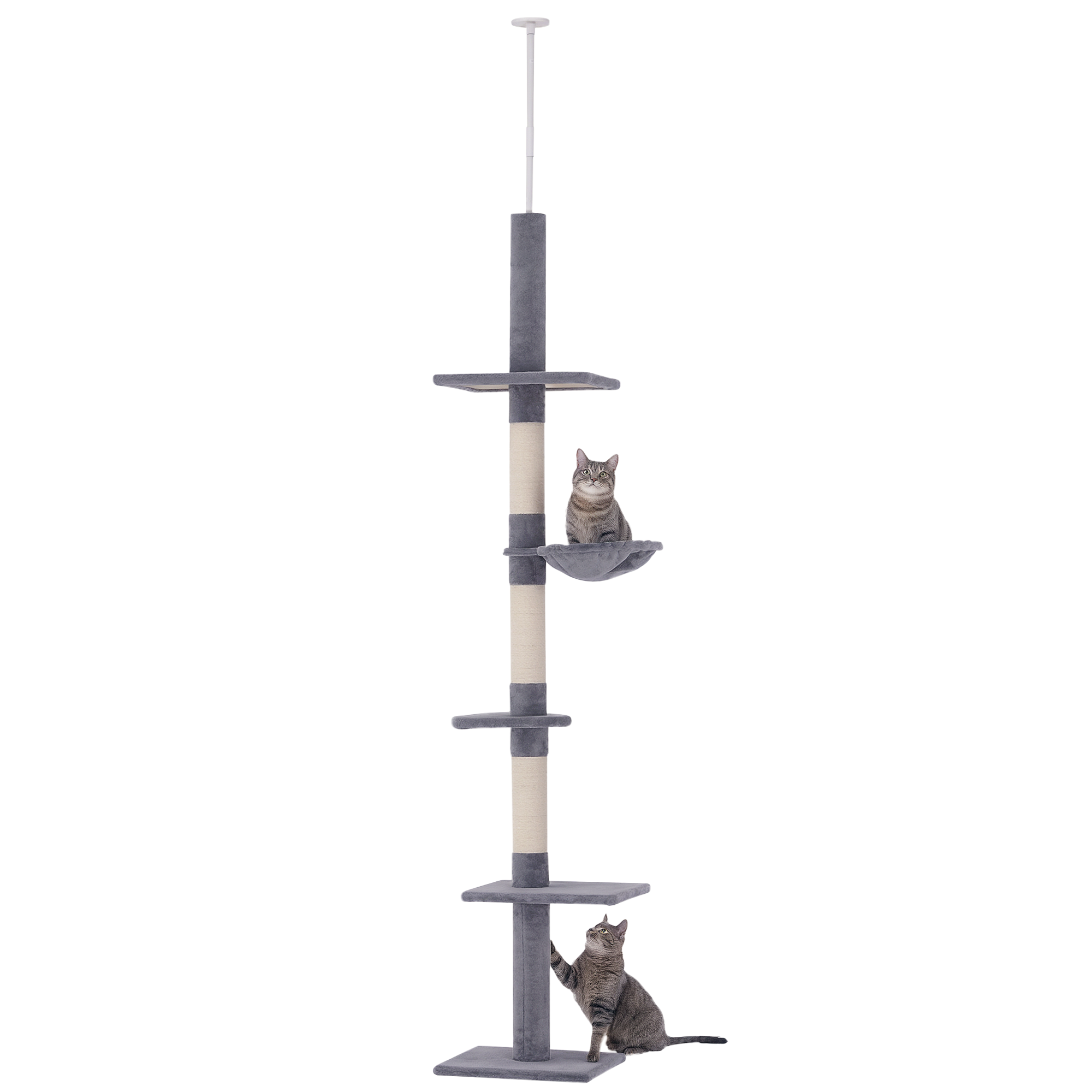 Premium Adjustable Floor to Ceiling Cat Tree with Hammock