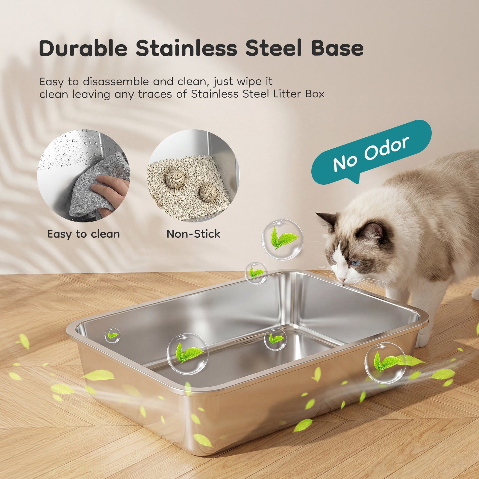 Double-Entry Convertible Cat Litter Box – Covered & Open Top Cat Toilet with Odor Control