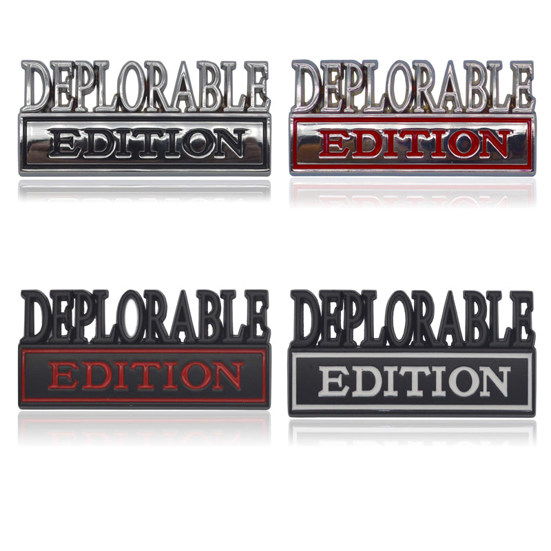 2PCS Deplorable Edition 3D Metal Car Emblem Badge Sticker