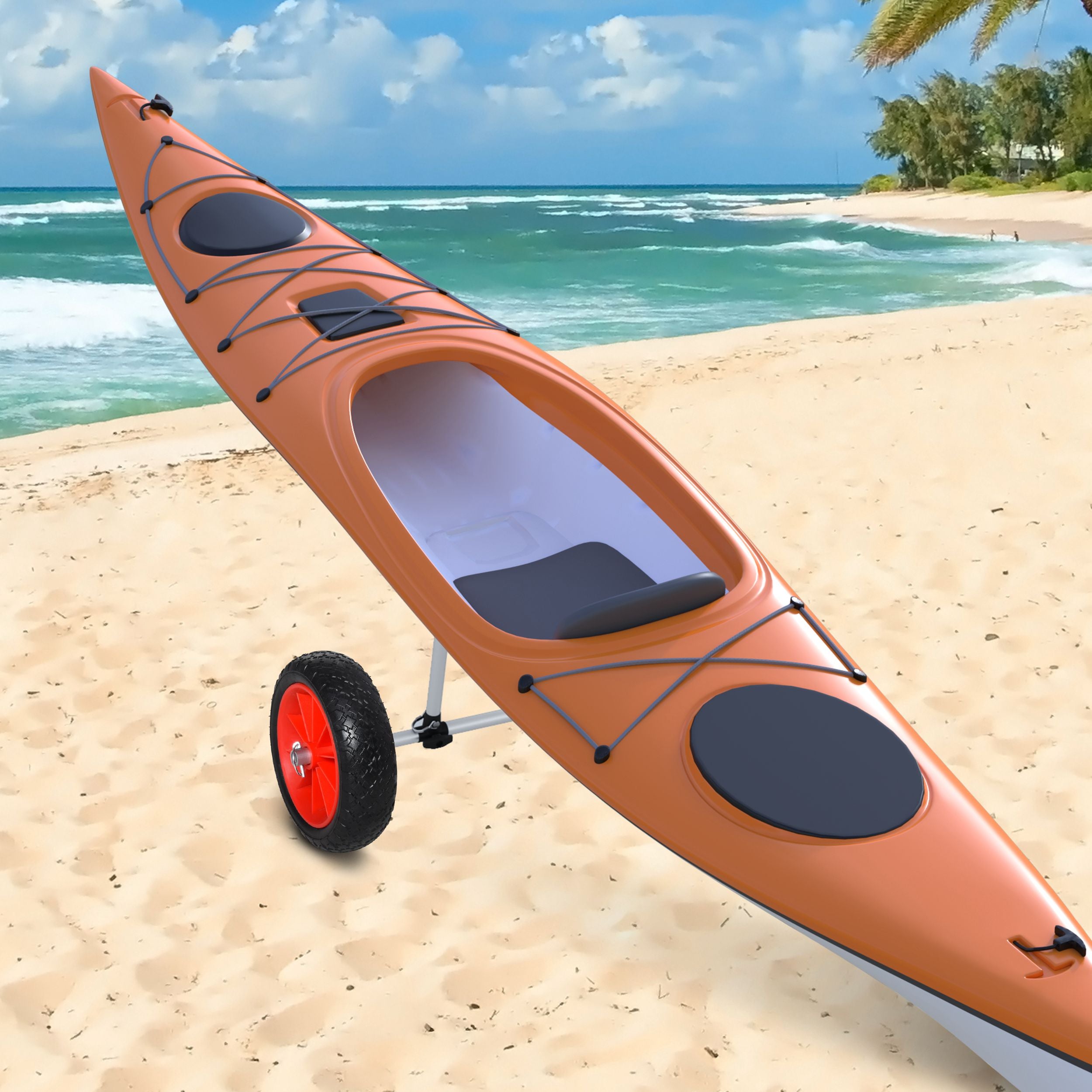 Heavy Duty Kayak Cart Trolley with Adjustable Frame & Wheels