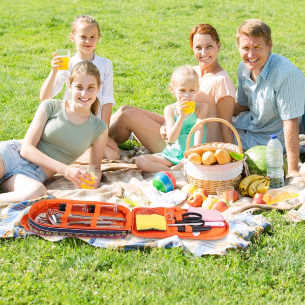 19 Piece Camping Cookware Set Portable Outdoor Cooking Kit