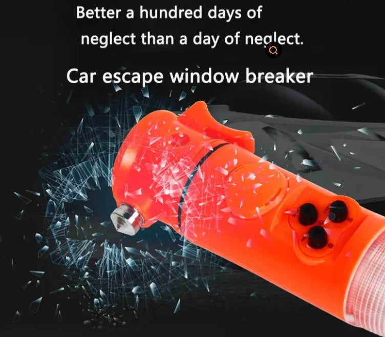 Emergency Car Safety Hammer Flashlight Seatbelt Cutter Tool