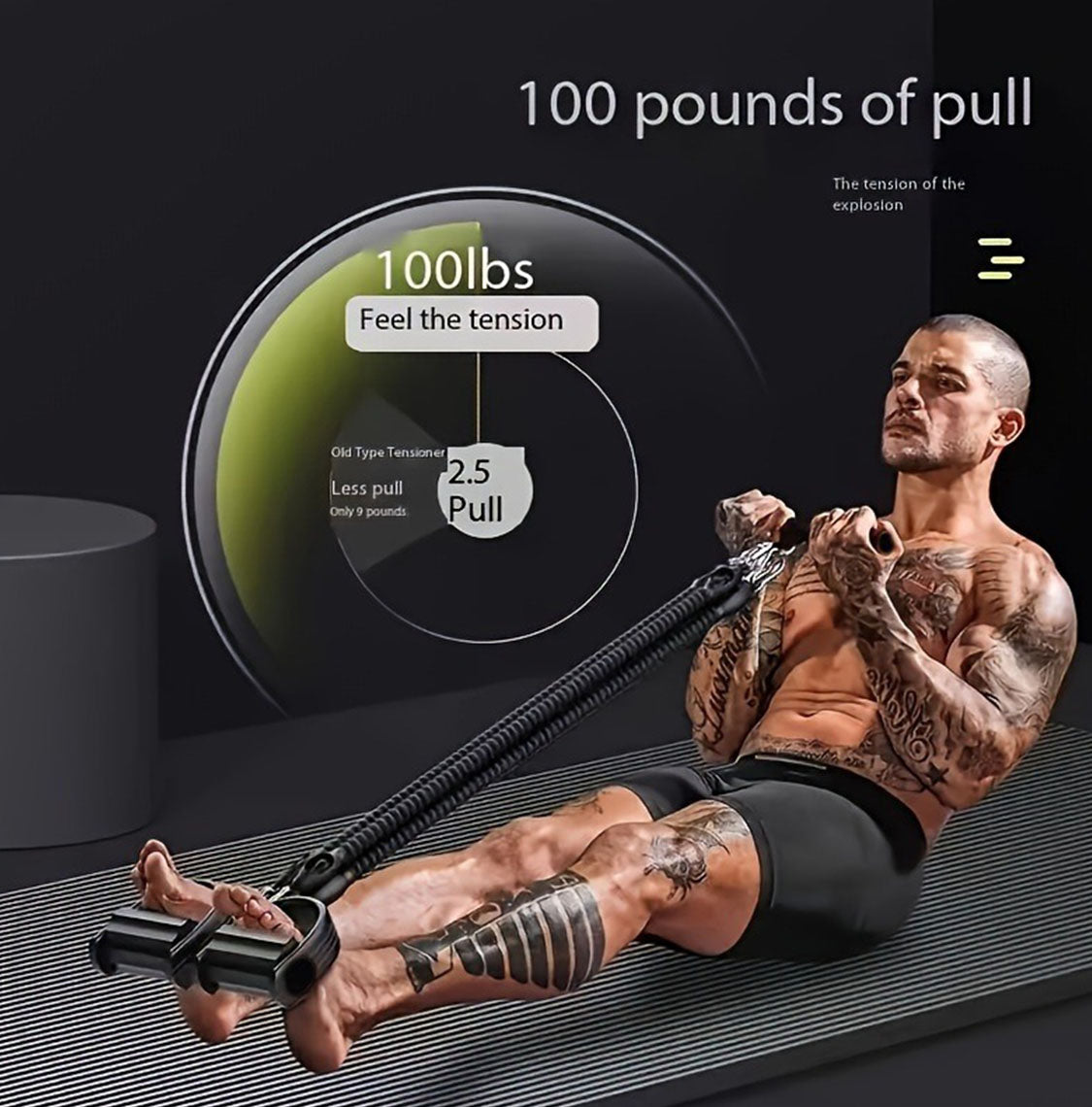 Adjustable Tension Bands Set with Foot Pedals & Handles for Full Body Fitness Training