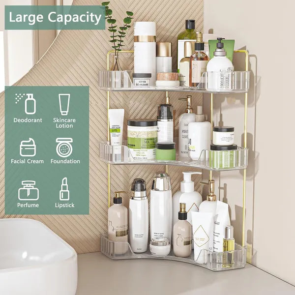 3 Tier Corner Bathroom Countertop Organizer Storage Rack
