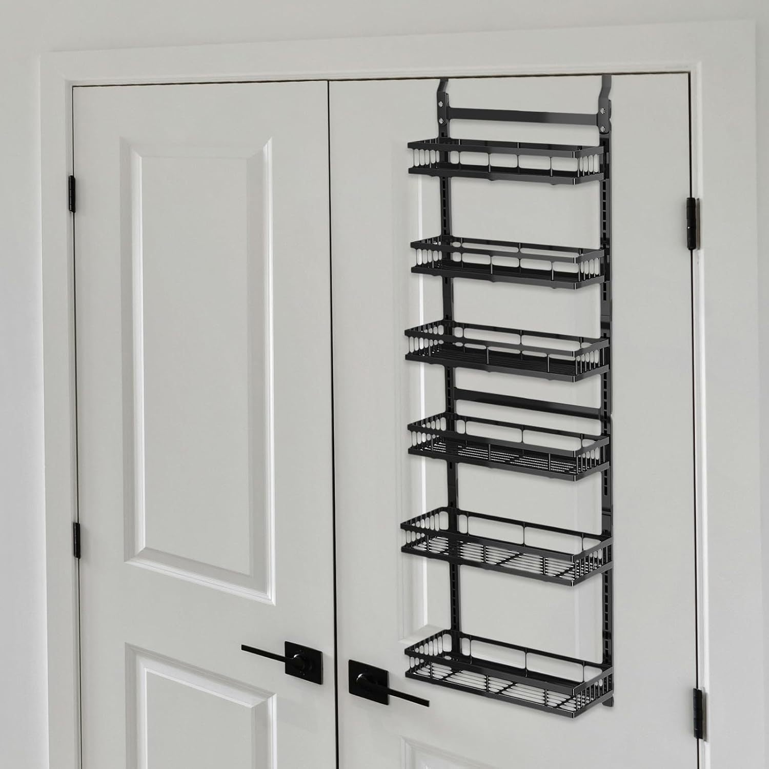 Behind Door Storage Rack Metal Hanging Spice Organizer Adjustable