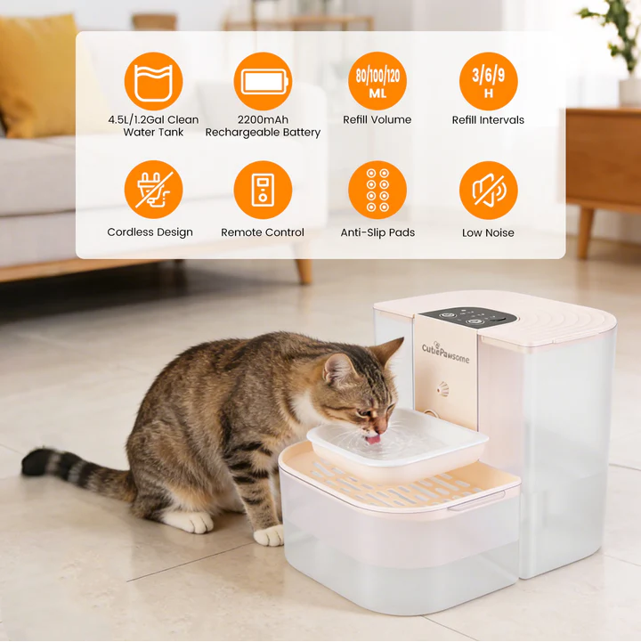Smart Pet Water Fountain Rechargeable Automatic Water Dispenser