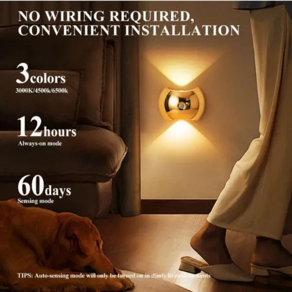 LED Motion Sensor Wall Light Rechargeable Magnetic Sconce 2Pack