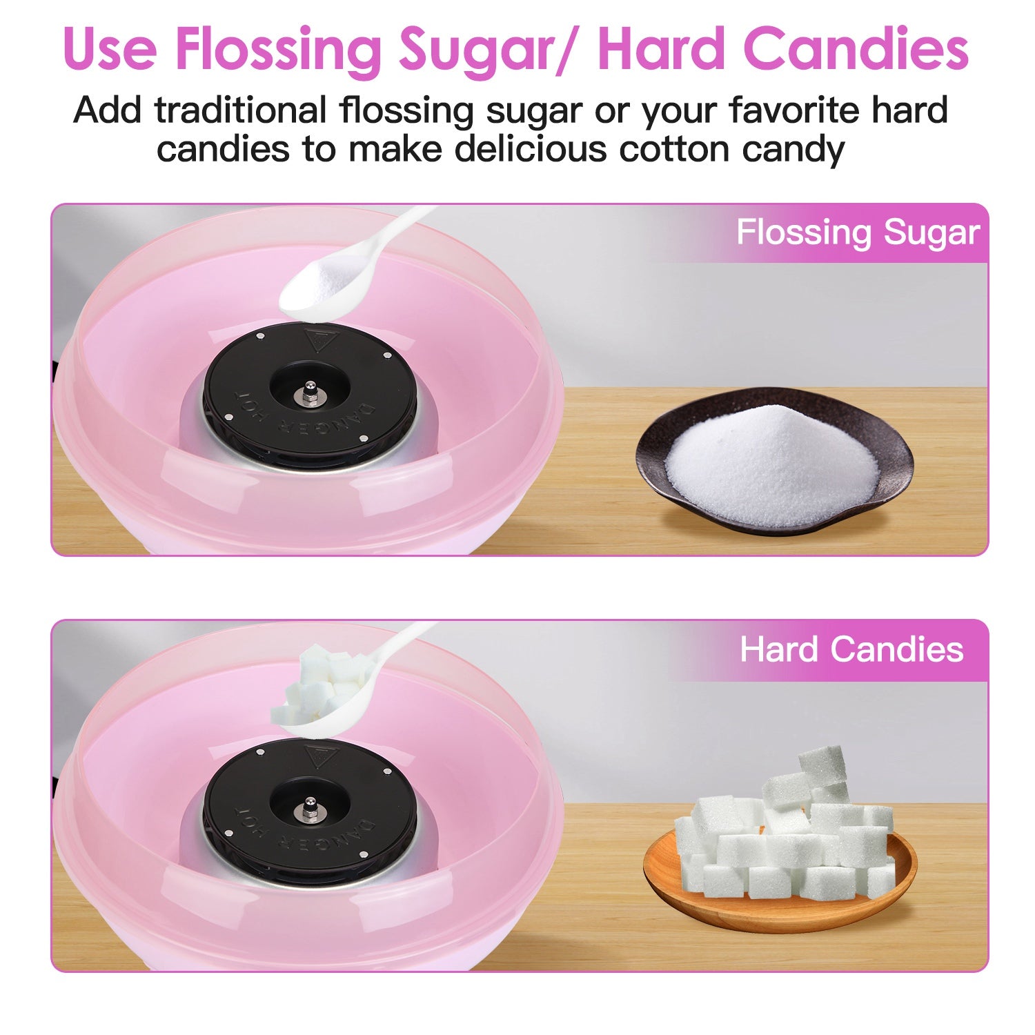 Portable Cotton Candy Maker Electric Candy Machine for Kids Fun