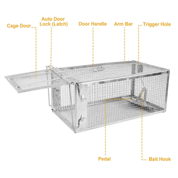 Premium 2 Pack Humane Rat Trap Cage Reusable Metal Design