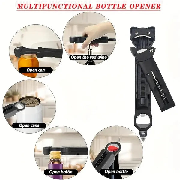 4-in-1 & 5-in-1 Can Opener Bottle Opener Multi Lid Tool Easy Grip