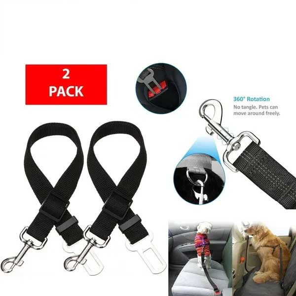 Secure Pet Seat Belt Set Adjustable Safety Harness for Car