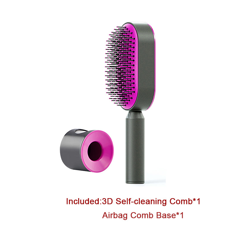 Self Cleaning Hair Brush with Scalp Massage & Detangling