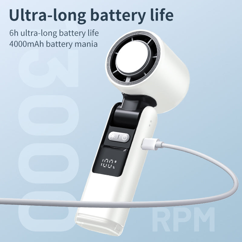 Portable Handheld Fan Rechargeable Turbo Cooling Foldable