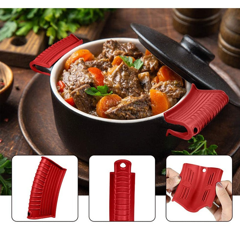 3-Piece Silicone Handle Covers for Cast Iron Skillets Set