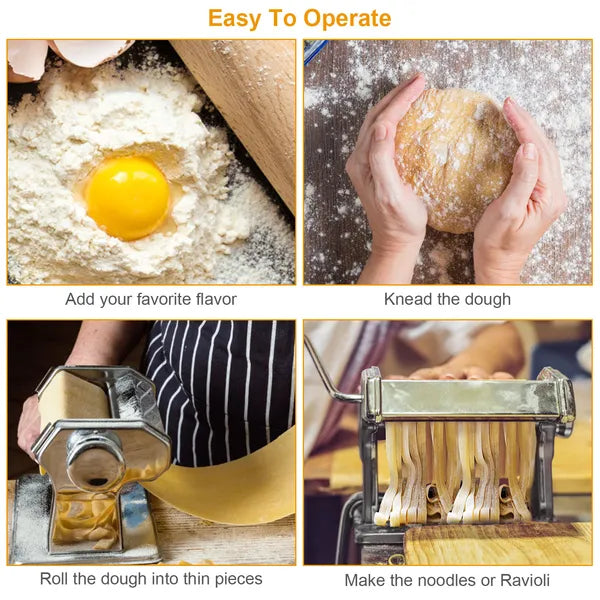 Pasta Maker Roller Machine for Fresh Fettuccine Noodles
