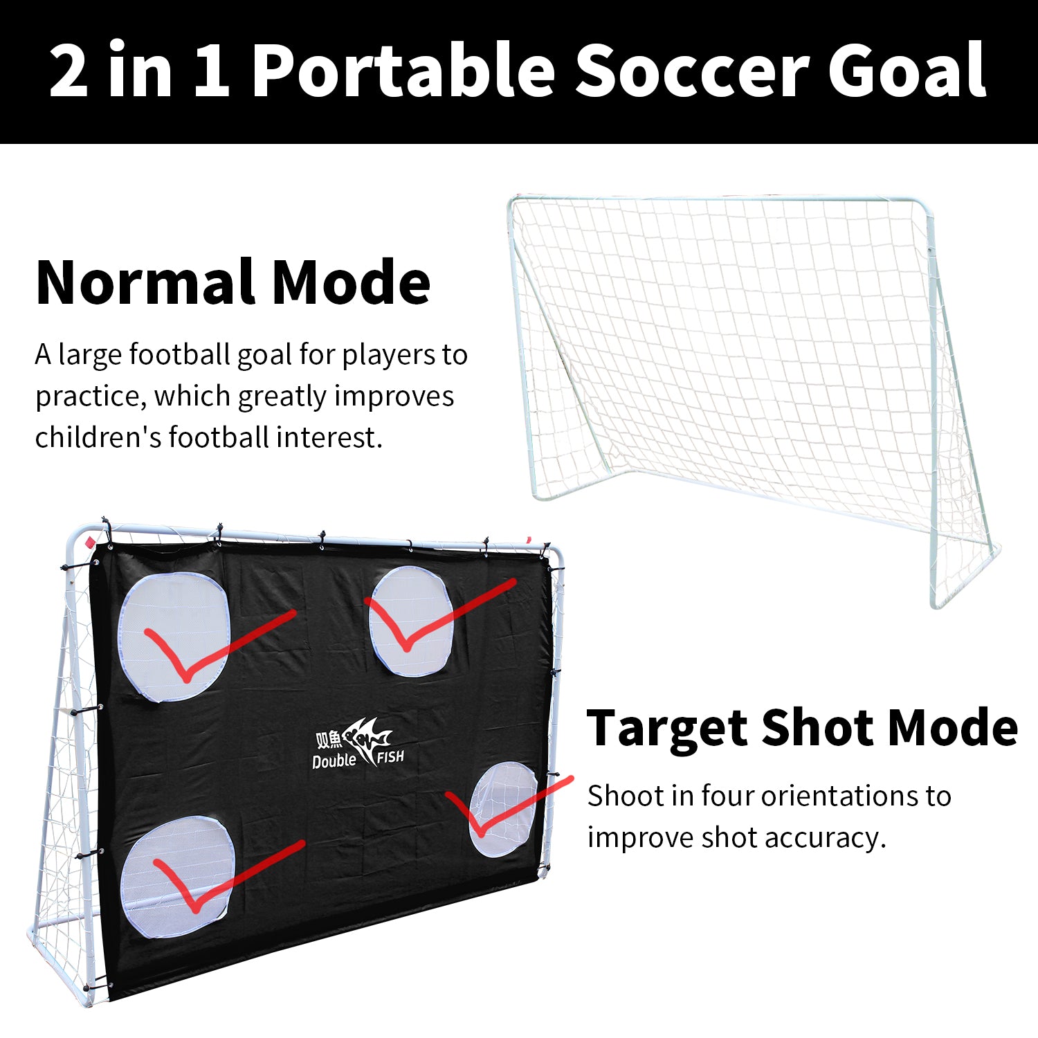 7.5ft x 5ft Professional Soccer Goal Net Heavy Duty